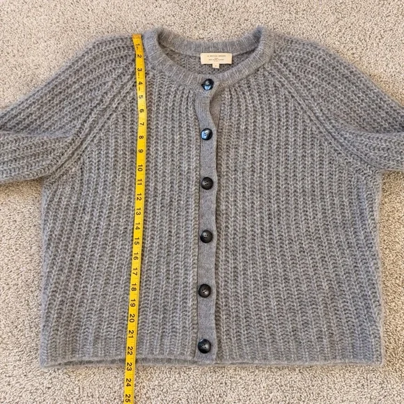 Sezane Emile Alpaca Wool Cardigan Sweater in Mottled Grey - Picture 8 of 8